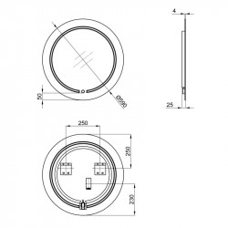 Дзеркало Qtap Jay N R590 з LED-підсвічуванням QT07782504W