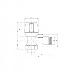 Кран батарейний верх кутовий 3/4 Icma №803