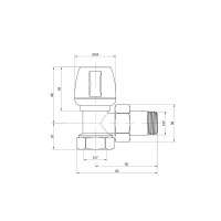 Кран батарейний 1/2 верх кутовий Icma