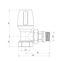Кран радіаторний кутовий 1/2 з ручкою "антипротікання" Icma (№802+940)