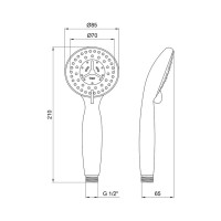 Лійка для ручного душу Lidz Niagara 04 85 мм округла LDNIA04CRM22033 Chrome