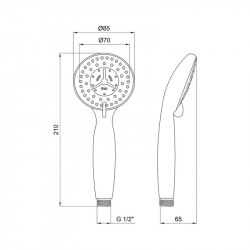Лійка для ручного душу Lidz Niagara 04 85 мм округла LDNIA04CRM22033 Chrome