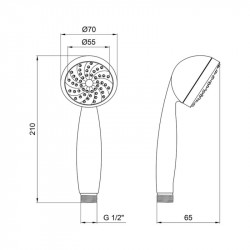 Лійка для ручного душу Lidz Niagara 03 70 мм округла LDNIA03CRM22036 Chrome