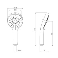 Лійка для ручного душу Qtap Rucni 115 мм округла QTRUCA115O3PCW Chrome/White