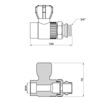 Кран кульовий радіаторний PPR Thermo Alliance 25х3\4" прямий