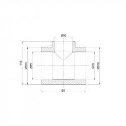 Трійник PPR Thermo Alliance 75х50х75
