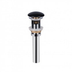 Донний клапан для раковини Qtap PU03O 70х70х227.5 Matt black з переливом
