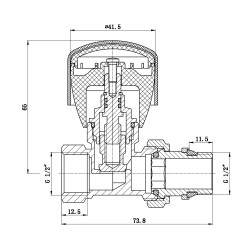Кран радіаторний SD Forte Powerful 1/2" ВЗ з антипротіканням прямий SF230W15 SF230W15