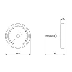 Термометр SD Plus 120?C 63 мм накладний SD175