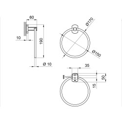 Тримач для рушника Qtap Liberty D 160 мм QTLIBANT1160 Antic Bronze