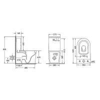 Унітаз-компакт Qtap Stork безобідковий з сідінням Soft-close QT15222178W