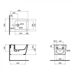 Біде підвісне Qtap Crow 520х360х290 White QT05555370W