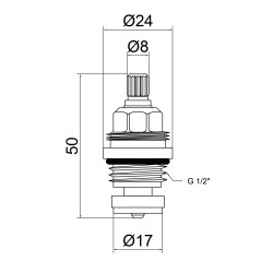 Кран-букса Lidz (BRA) 53 01 031 00 гума 1/2"