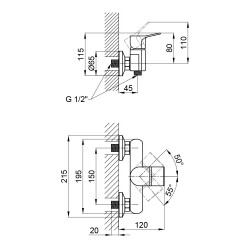 Змішувач для душу Qtap Javornik QTJAV4014107C Chrome