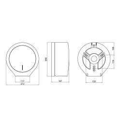 Тримач для туалетного паперу Qtap Pohodli 270 мм QTDP100BP White/Black (Drzak)