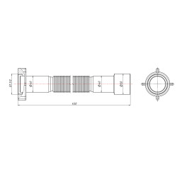 Гнучка труба Lidz (WHI) 60 01 G002 01 з накидною гайкою 1 1/2" довжина 1200 мм