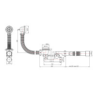 Сифон для ванни Lidz (WHI) 60 03 V002 02 з ревізією (вихід 50 мм)