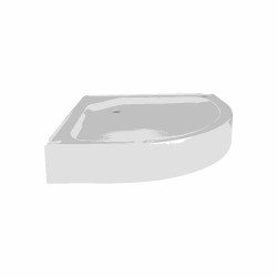 Lidz Душовий піддон KAPIELKA ST80x80x15 низький, напівкруглий, діаметр зливу 52 мм