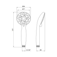 Лійка для ручного душу Lidz Niagara 05 80 мм округла LDNIA05CRM22037 Chrome