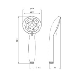 Лійка для ручного душу Lidz Niagara 05 80 мм округла LDNIA05CRM22037 Chrome