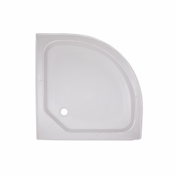 Lidz Душовий піддон KAPIELKA ST80x80x15 низький, напівкруглий, діаметр зливу 52 мм
