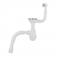Сифон для кухонної мийки Lidz (WHI) 60 05 M001 01 EURO (вихід 50 мм) 36679