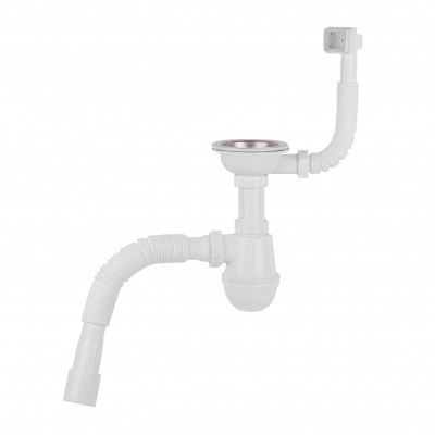 Сифон для кухонної мийки Lidz (WHI) 60 05 M001 01 EURO (вихід 50 мм) 36679