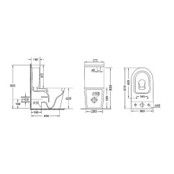 Унітаз-компакт Qtap Stork безобідковий з сідінням Soft-close QT15222179W