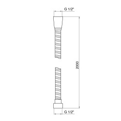 Шланг для ручного душу Qtap Hadice 2000 мм QT0052C Chrome