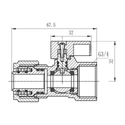 Кран кульовий 20 * 3/4" внутрішня Forte