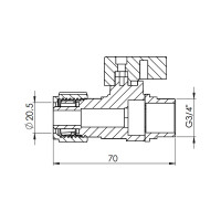 Кран кульовий 20 * 3/4" зовншіня Forte