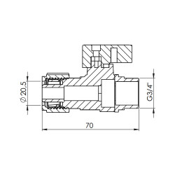 Кран кульовий 20 * 3/4" зовншіня Forte