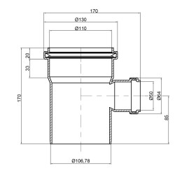 Трійник каналізаційний TA Sewage 110х50х110, 90°