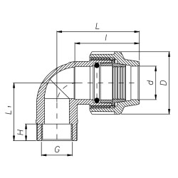 Коліно 25 * 1/2" внутрішня Ital ПЕ