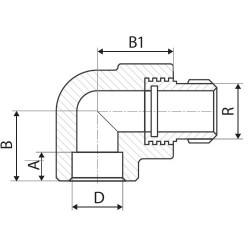 Коліно 25 * 3/4" зовнішня Ital PPR