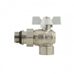 Кран кутовий з американкою 1" з антипротіканням WRBS-3 Raftec WHITE