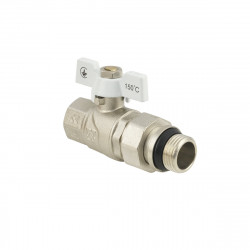 Кран кульовий з американкою 1/2" з антипротіканням метелик WRB-1 Raftec WHITE