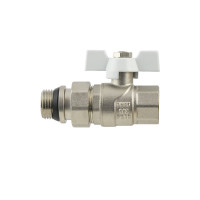 Кран кульовий з американкою 1/2" з антипротіканням метелик WRB-1 Raftec WHITE