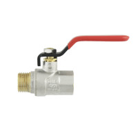 Кран кульовий 1/2" внутрішня * 1/2" зовнішня RAFTEC червоний важіль