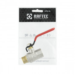 Кран кульовий 1/2" внутрішня * 1/2" зовнішня RAFTEC червоний важіль