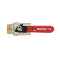 Кран кульовий 3/4" внутрішня * 3/4" зовнішня RAFTEC червоний важіль