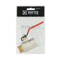 Кран кульовий 3/4" внутрішня * 3/4" зовнішня RAFTEC червоний важіль