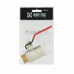 Кран кульовий 3/4" внутрішня * 3/4" зовнішня RAFTEC червоний важіль
