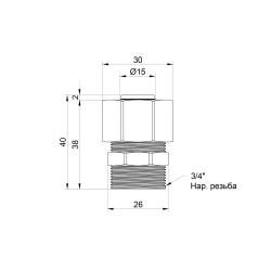 Перехід 20 * 3/4 зовнішня SD