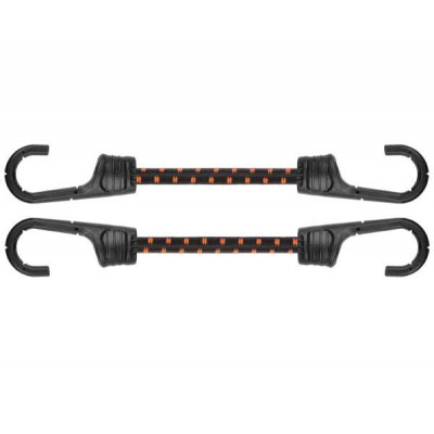 Шнур еластичний гумовий 100см х 2шт. з металевими гачками PVC BUNGEE CORD HOOK, BCH2-08100BC-B