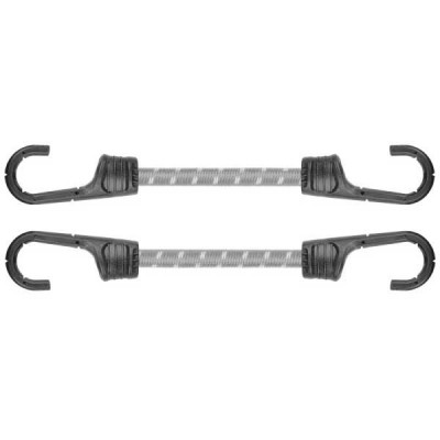 Шнур еластичний гумовий 40см х 2шт. з металевими гачками PVC BUNGEE CORD HOOK, BCH2-08040GY-B