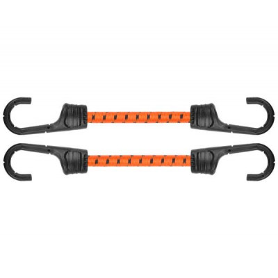 Шнур еластичний гумовий 60см х 2шт. з металевими гачками PVC BUNGEE CORD HOOK, BCH2-08060OR-B
